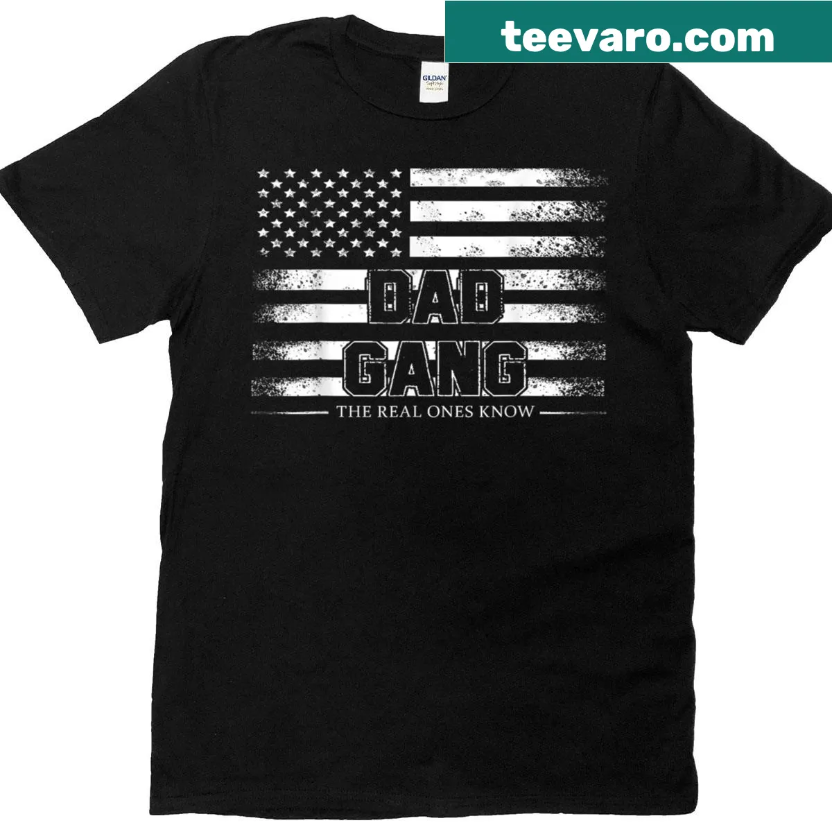 Typography T-shirt featuring ‘Dad Gang The Real Ones Know’ — on a men's t-shirt