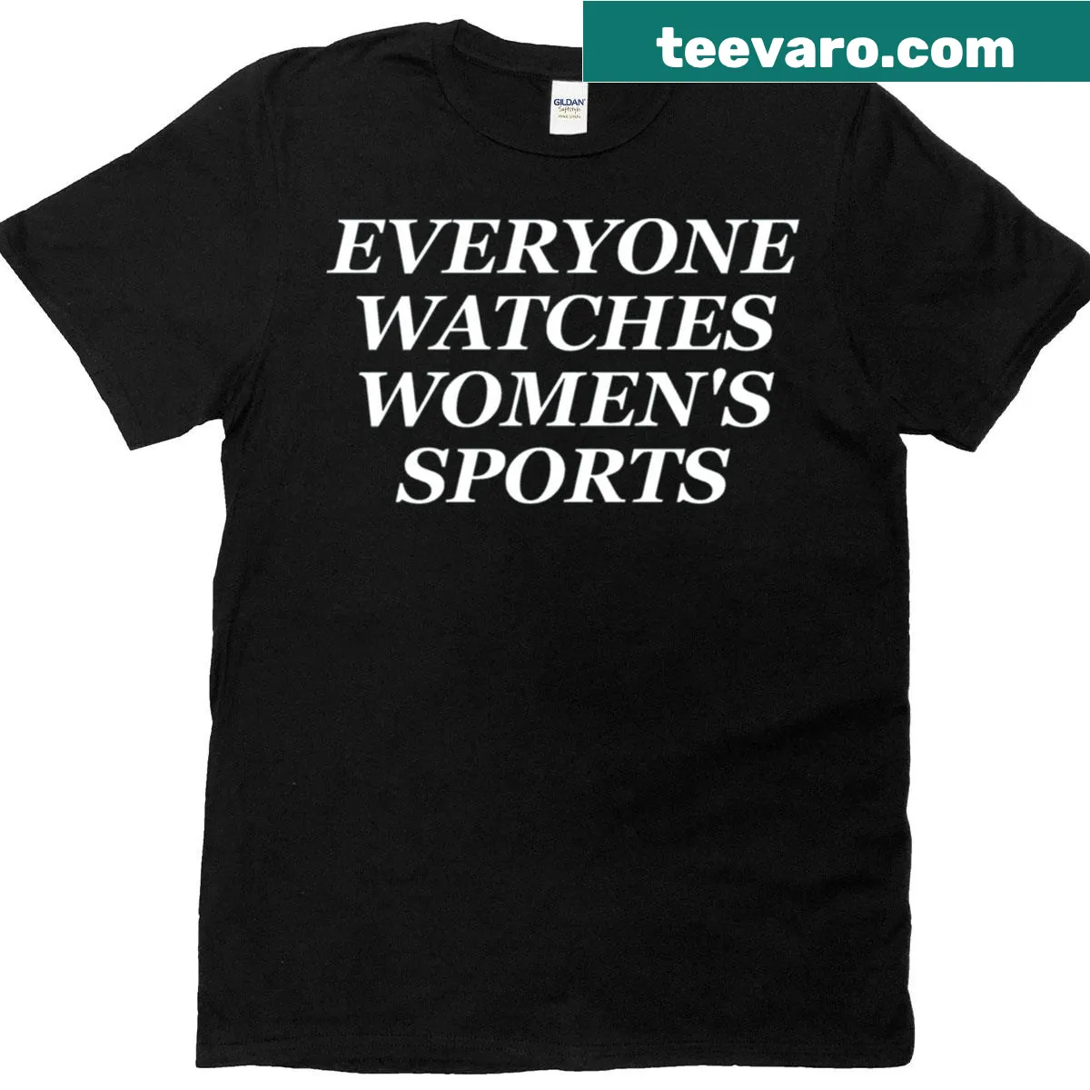Active T-shirt promoting women's sports viewership — on a men's t-shirt