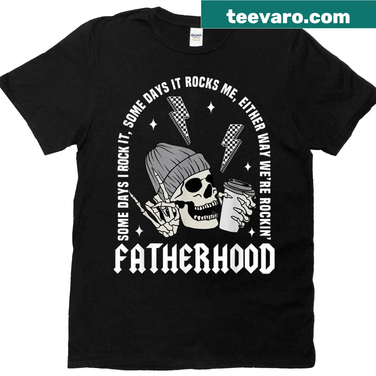 T-shirt with 'Some Days I Rock It' text for dads — on a men's t-shirt