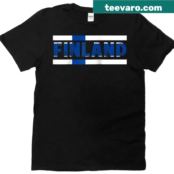 Vintage Finland flag graphic on a raglan tee celebrating Finnish pride