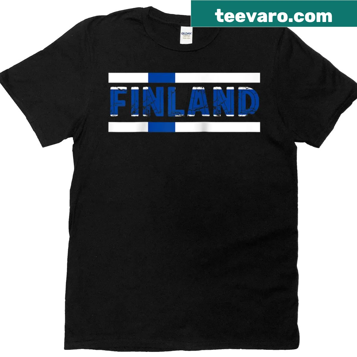 Vintage Finland flag graphic on a raglan tee celebrating Finnish pride — on a men's t-shirt