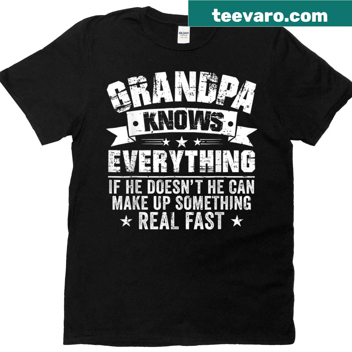 Vintage Father's Day t-shirt for grandpas with funny text — on a men's t-shirt
