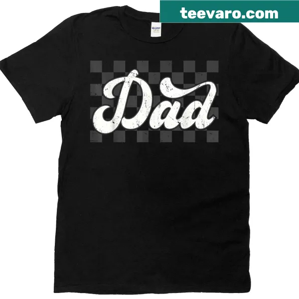 Retro checkered design t-shirt celebrating dads for Father's Day