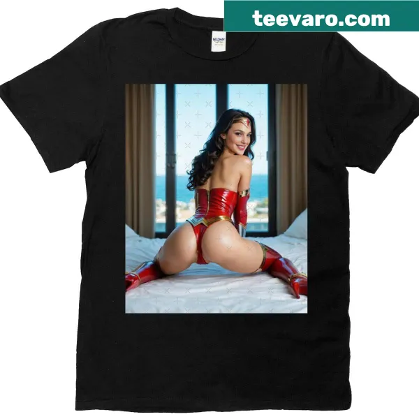 Oversized t-shirt featuring a Gal Gadot aesthetic design