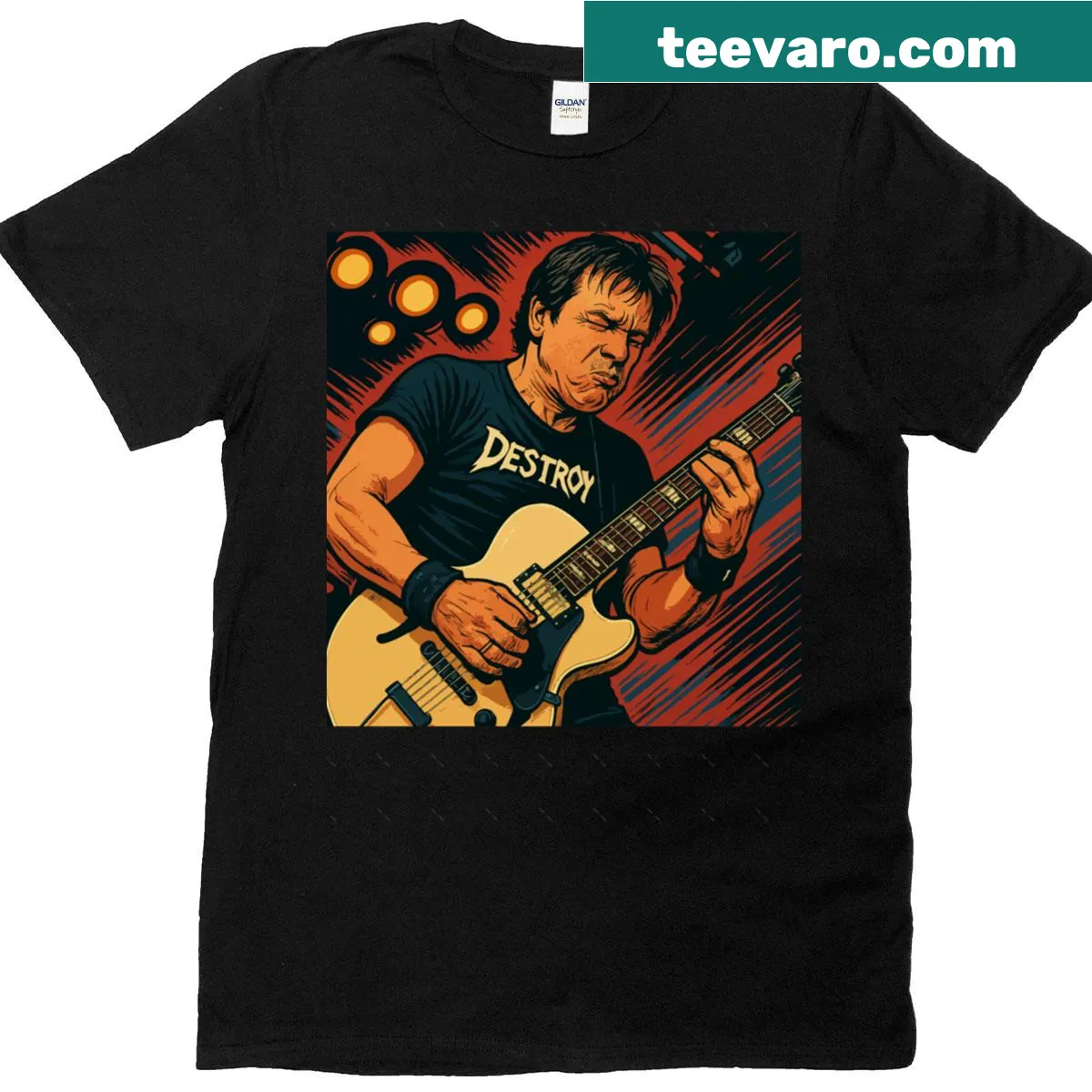 Oversized George Thorogood rock and blues legend t-shirt — on a men's t-shirt