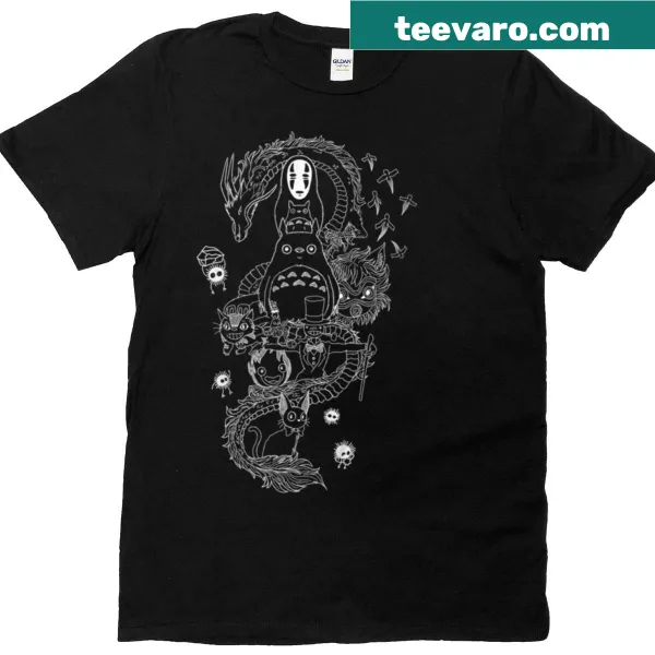 Ghibli Studios themed T-shirt with beloved characters