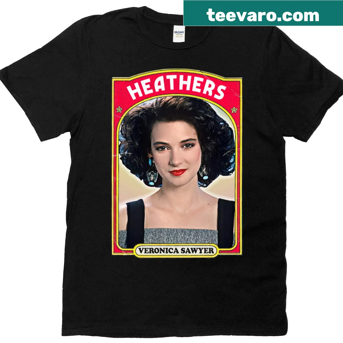 Retro t-shirt featuring Heathers fan art and 80s design — on a men's t-shirt