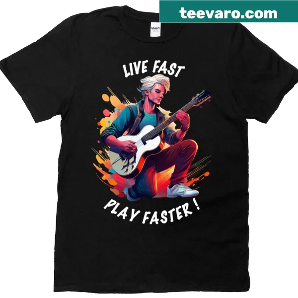 Oversized T-shirt with 'Live Fast - Play Faster' text