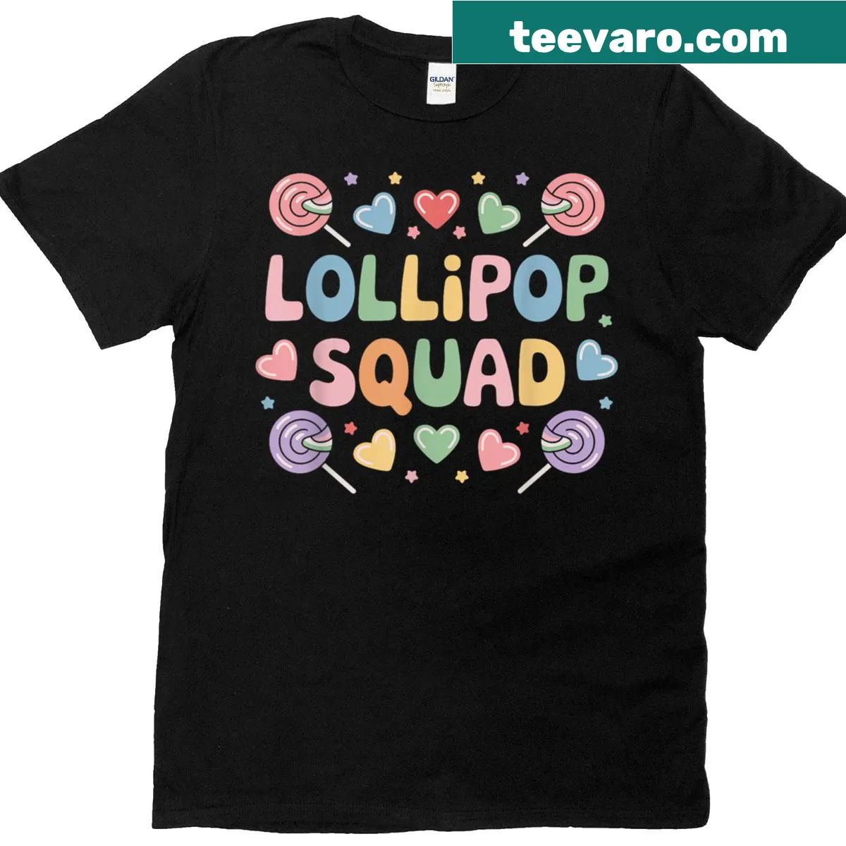 Colorful lollipop design T-shirt — on a men's t-shirt