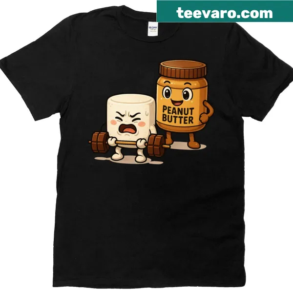 Illustrated T-shirt with a fun marshmallow theme emphasizing sweetness