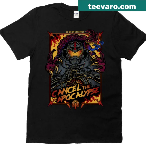 Dynamic graphic t-shirt featuring mechas in battle