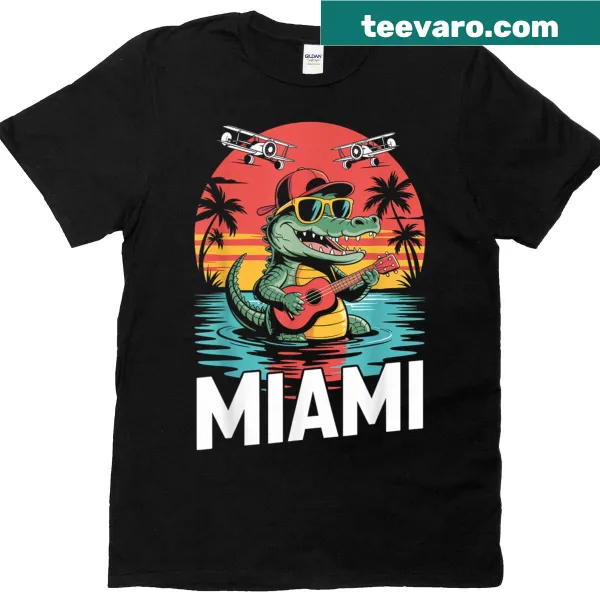 T-shirt featuring a sunglasses-wearing alligator design