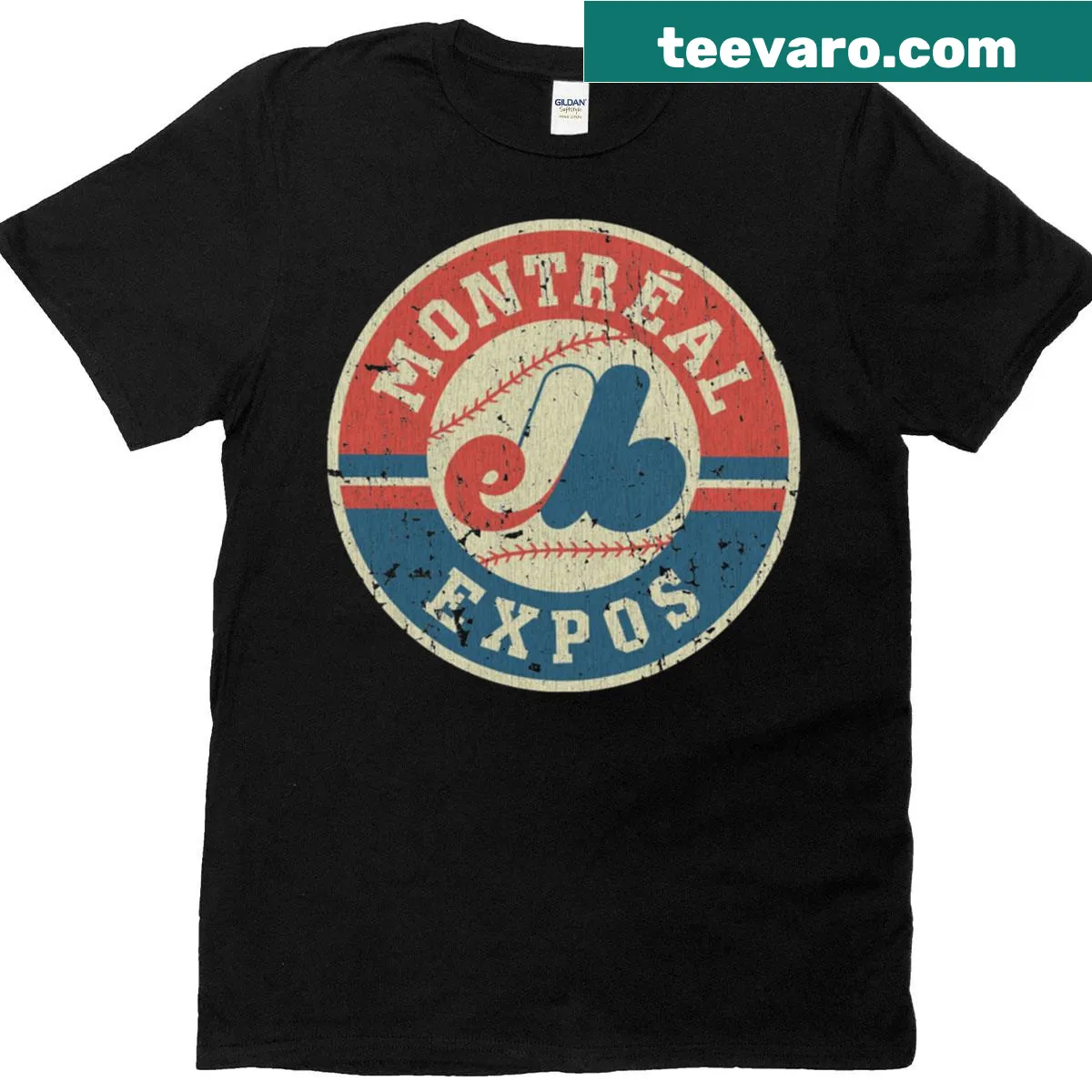 Vintage 1969 Montreal Expos baseball T-shirt — on a men's t-shirt