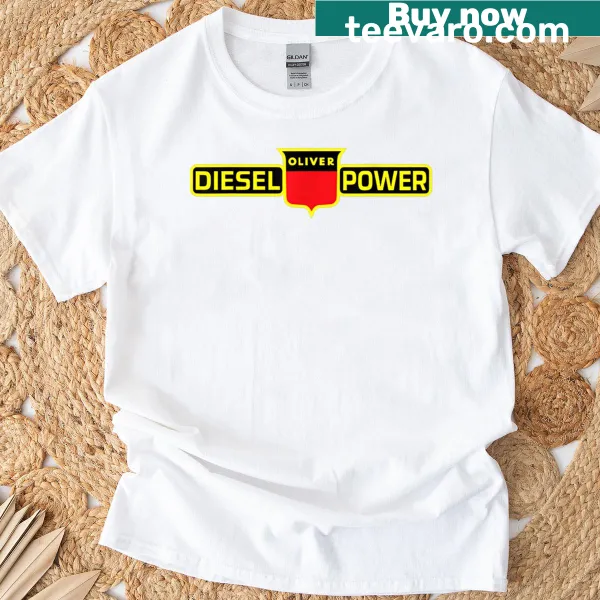 Vintage distressed T-shirt celebrating Oliver tractors and diesel power
