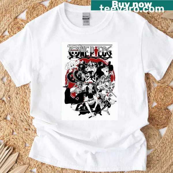 T-shirt featuring iconic imagery from One Piece anime