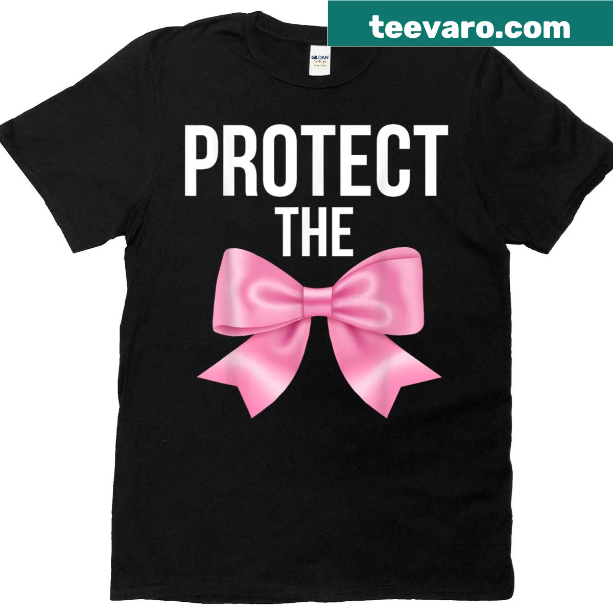 Feminine pride Protect The Dolls t-shirt with bow graphic — on a men's t-shirt