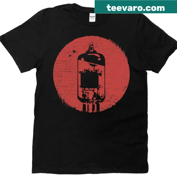 Vintage-inspired t-shirt with retro vacuum tube graphic