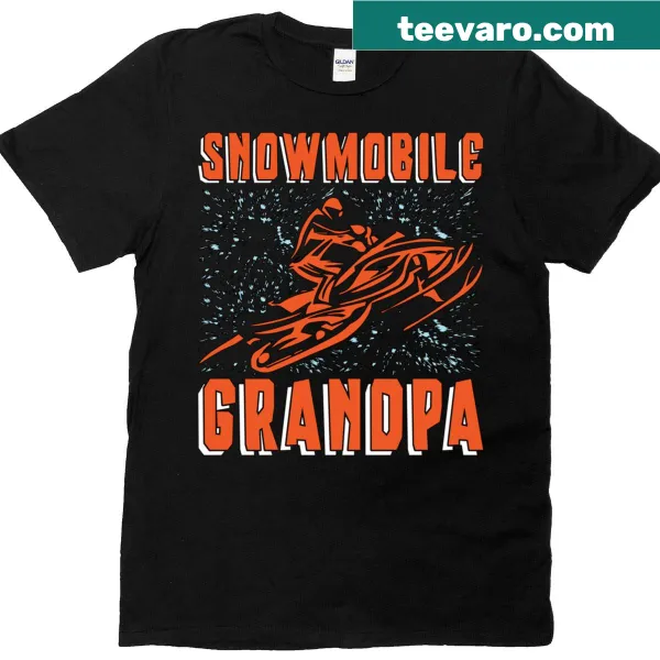 Snowmobile design T-shirt for grandpas who love motorsport