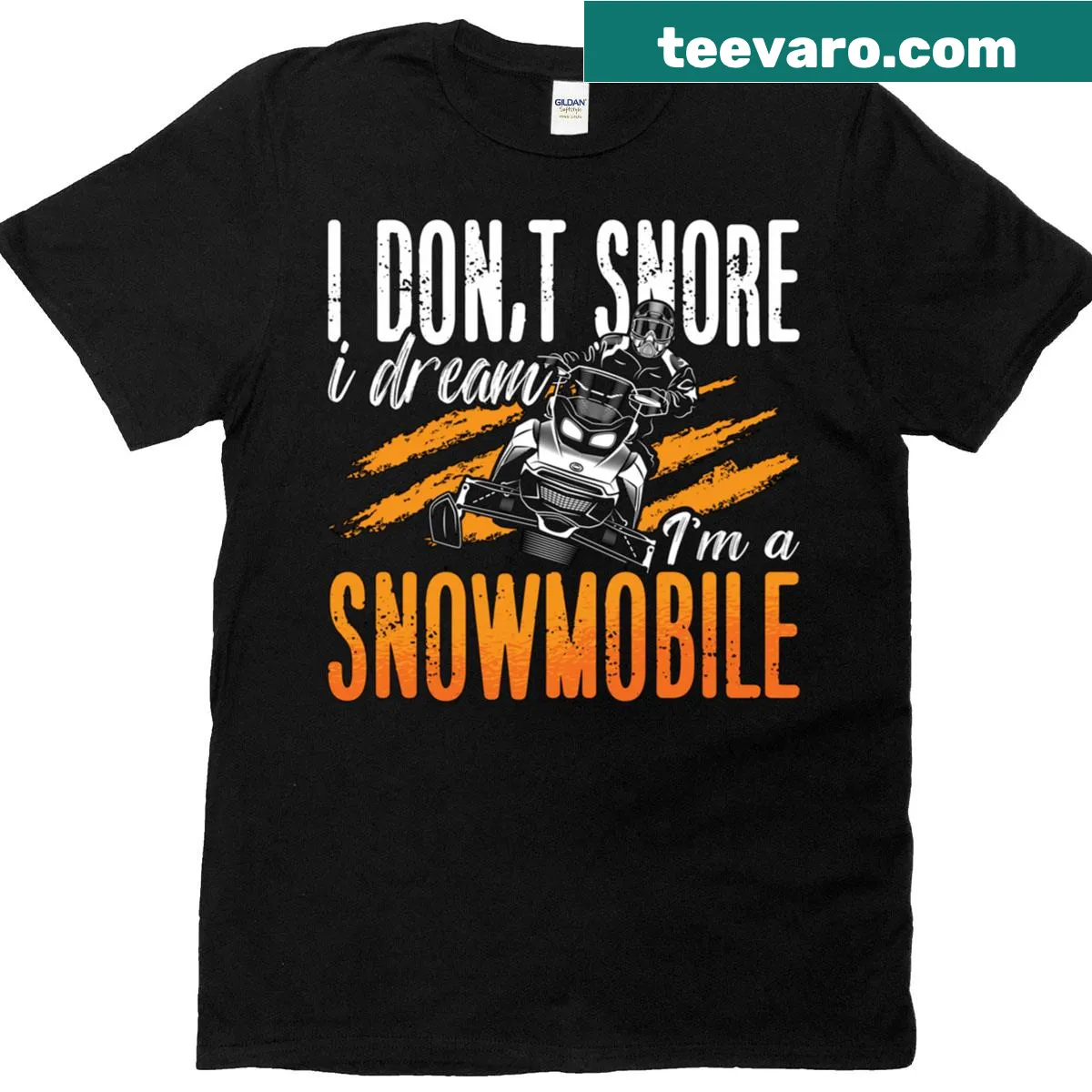 T-shirt with 'I Don’t Snore, I Dream' humorous design — on a men's t-shirt