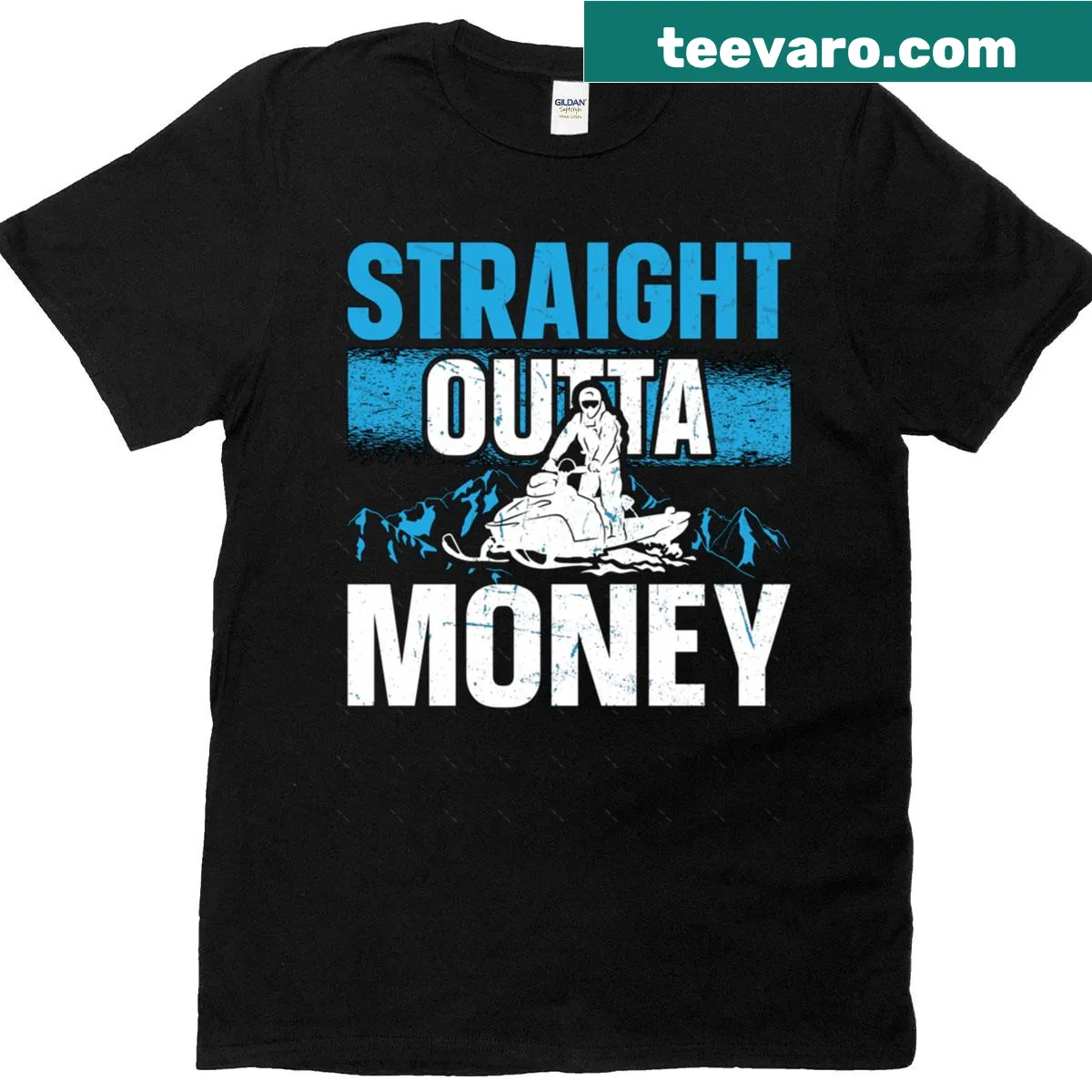 Edgy oversized t-shirt with winter sports slogan — on a men's t-shirt
