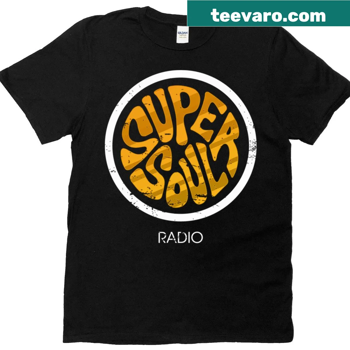 Retro radio design on a t-shirt celebrating soul music — on a men's t-shirt