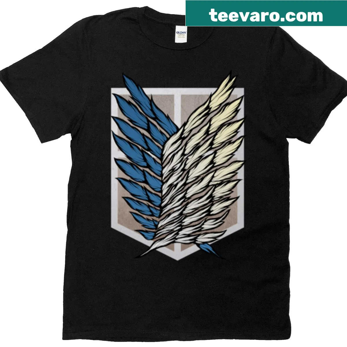 T-shirt with Survey Corps silhouette graphic — on a men's t-shirt