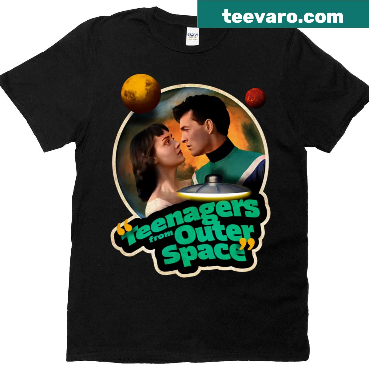 Teenagers From Outer Space 1959 T-shirt with vintage graphic — on a men's t-shirt