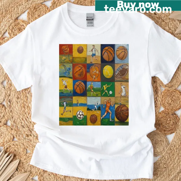 Inspirational sports-themed t-shirt showcasing various athletic activities