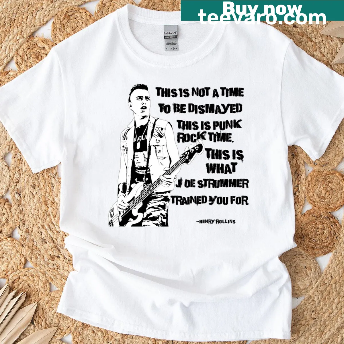 Bold typography t-shirt with the phrase 'This Is Punk Rock Time' — on a men's t-shirt