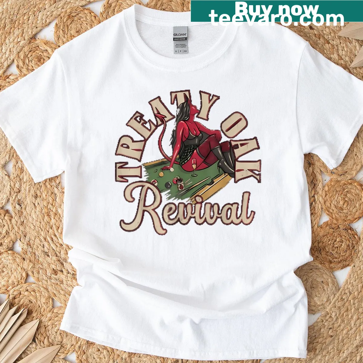 T-shirt featuring an illustration of the Treaty Oak — on a men's t-shirt