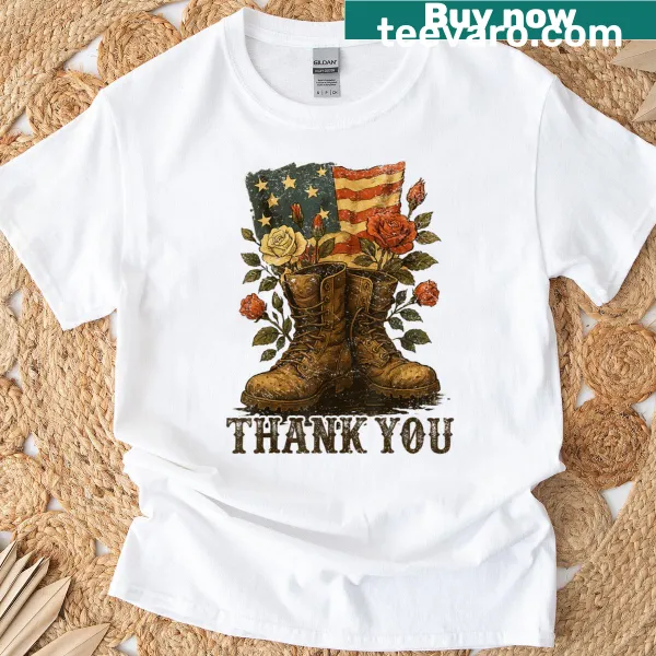T-shirt honoring Veterans Day and Memorial Day with respectful graphics
