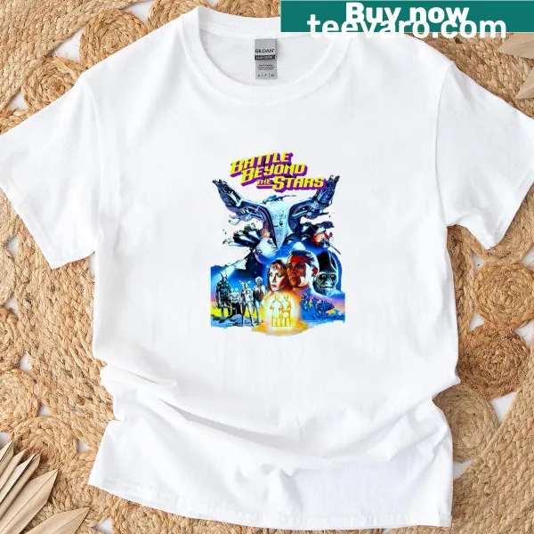Vintage sci-fi battle graphic t-shirt inspired by pulp art