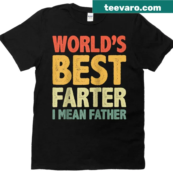 Funny father's day shirt with 'World's Best Farter' text in raglan style