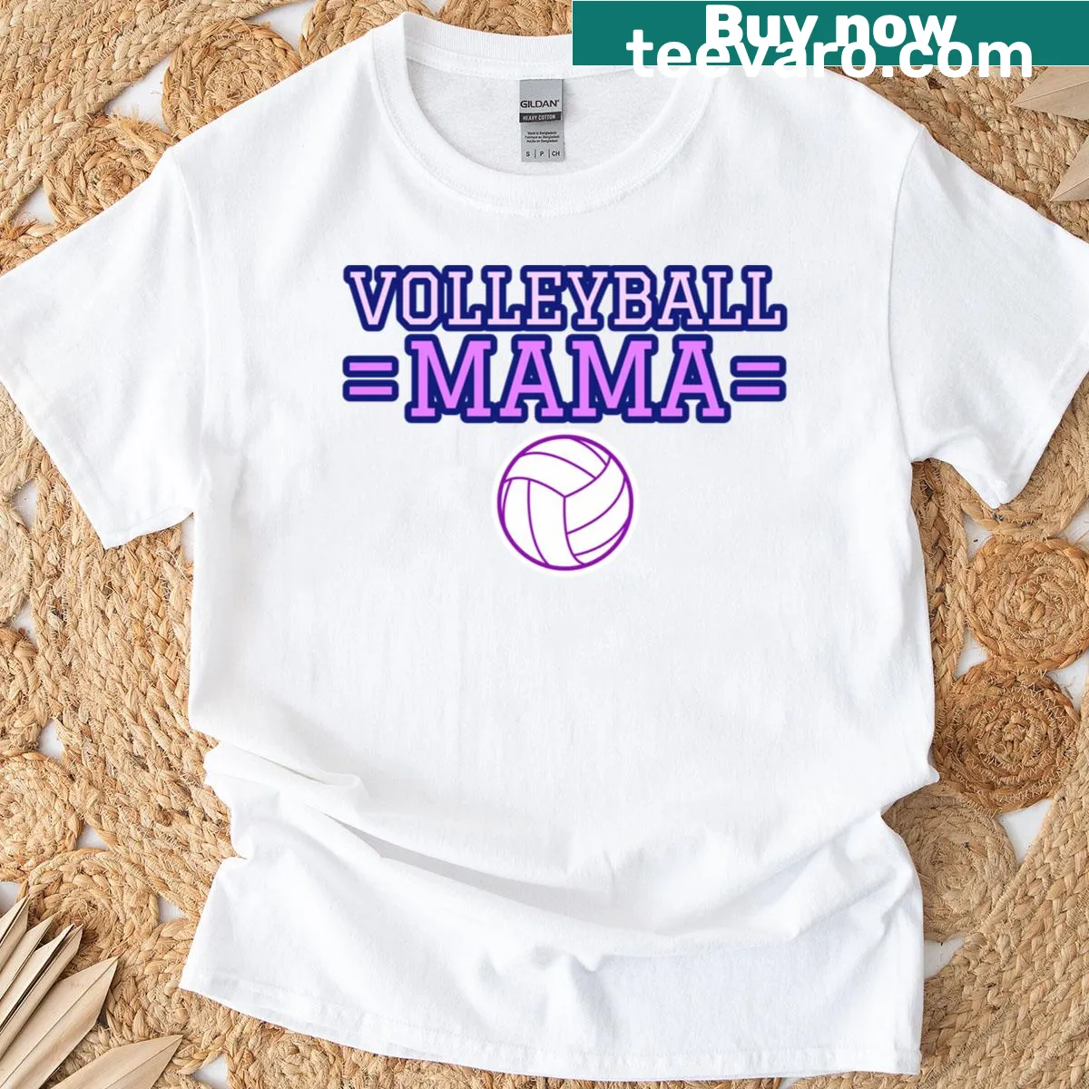 Volleyball Mama t-shirt designed for mothers with a distressed graphic — on a men's t-shirt