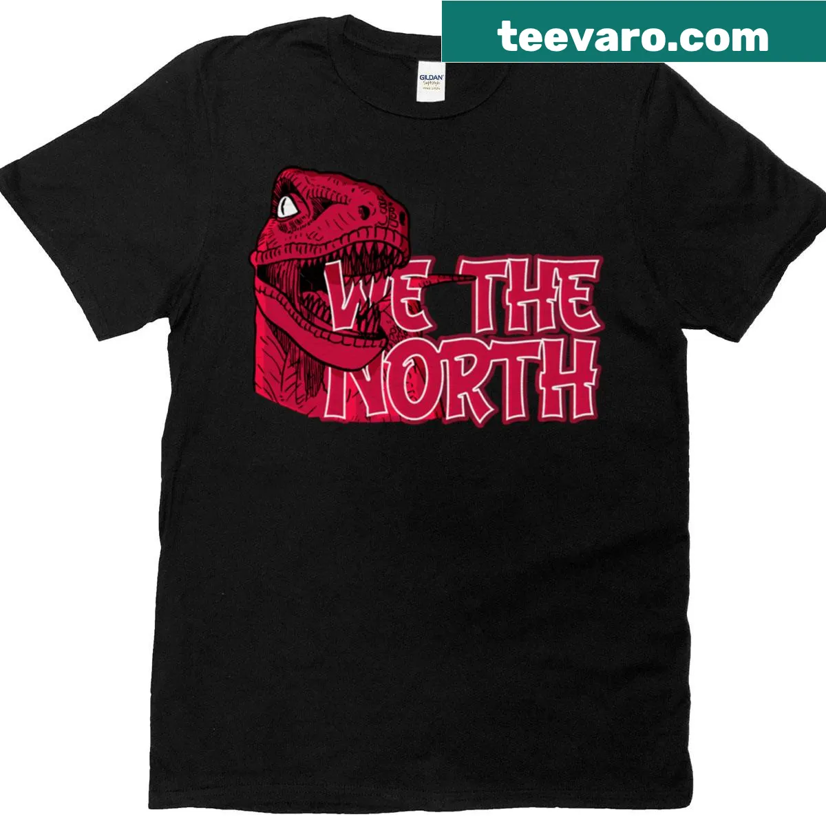 We The North Raptor t-shirt with bold text design for basketball fans — on a men's t-shirt