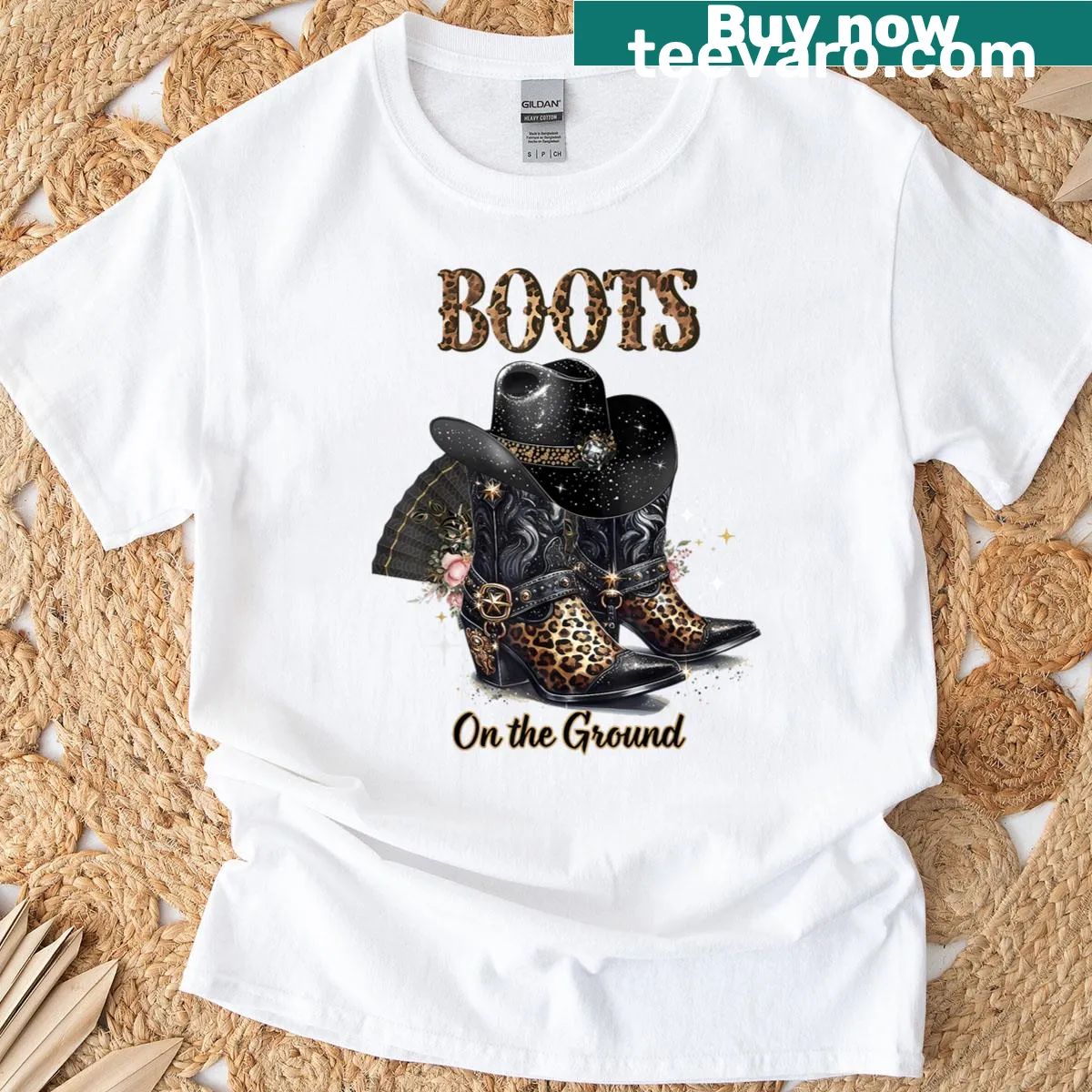 Playful Western-themed typography t-shirt — on a men's t-shirt