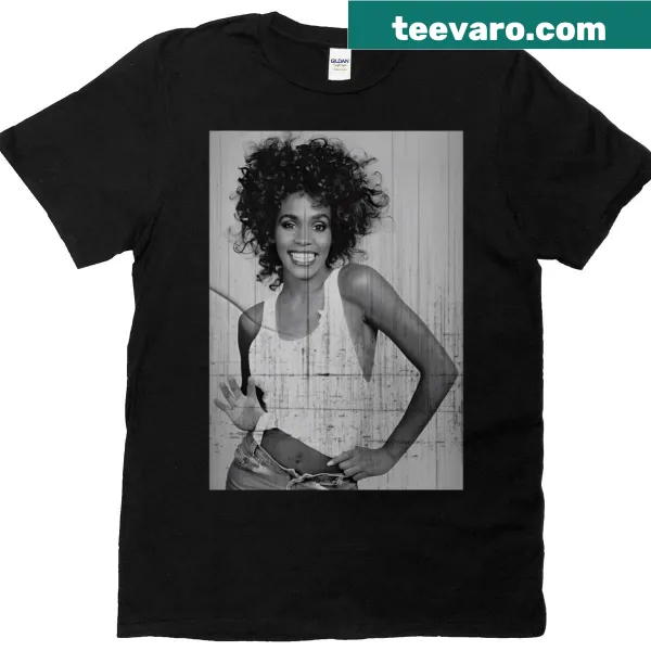 Vintage t-shirt featuring graphic tribute to Whitney Houston