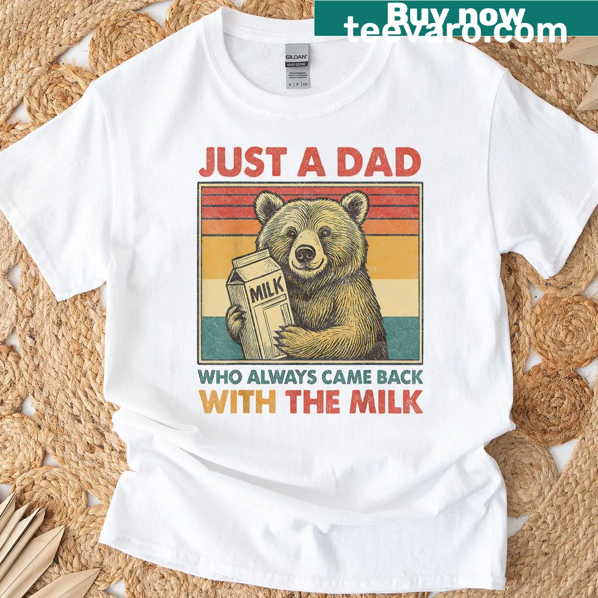 Sentimental T-shirt for Father's Day featuring the phrase 'With The Milk'. — on a men's t-shirt