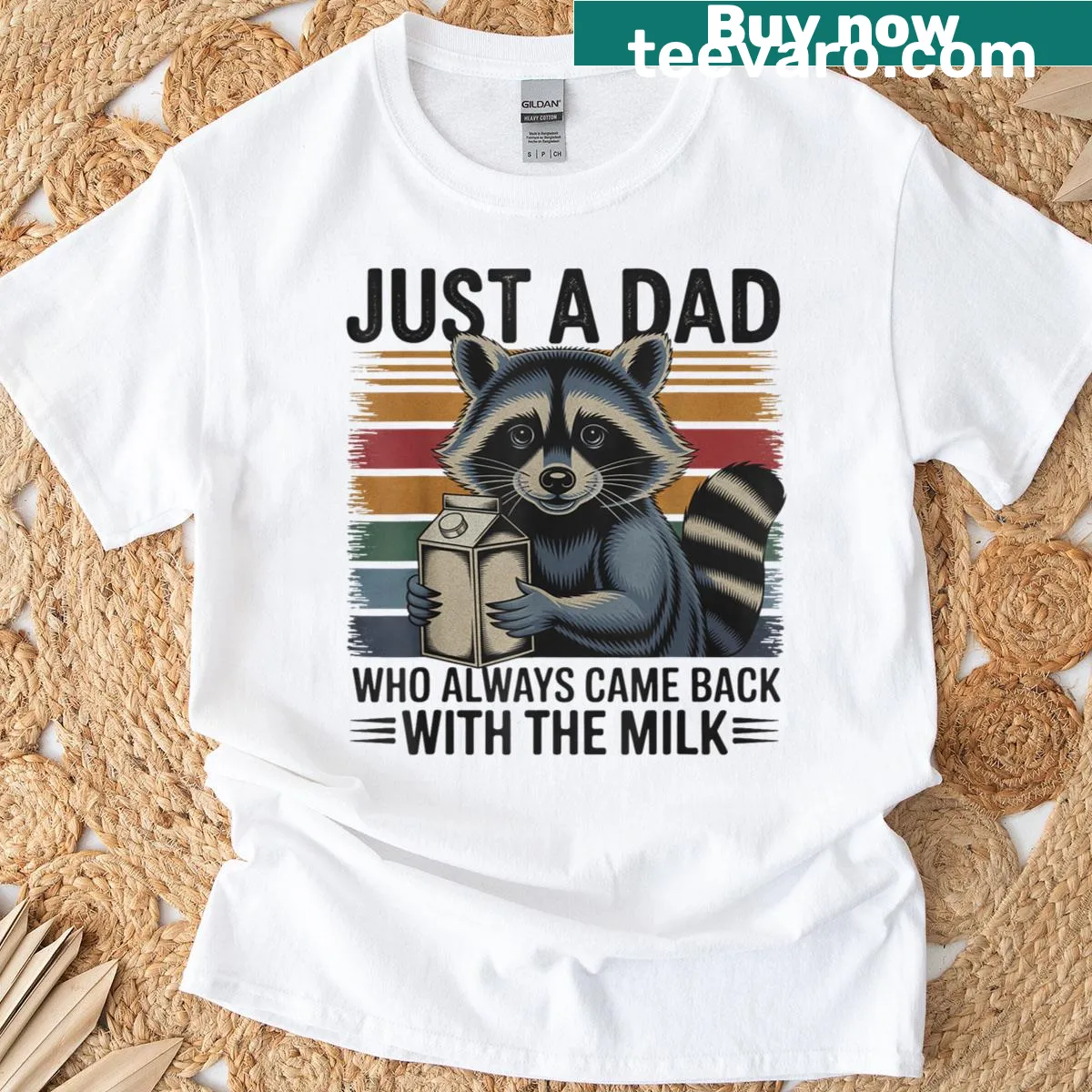 Touching T-shirt for dads with 'Just A Dad Who Always Came Back' — on a men's t-shirt
