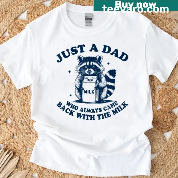 Wholesome T-shirt for dads featuring 'With The Milk' phrase