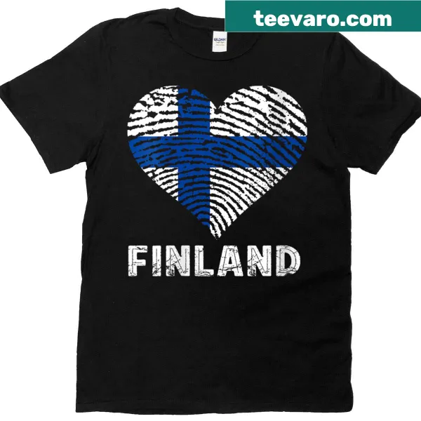 Heart graphic with Finland flag on women's t-shirt