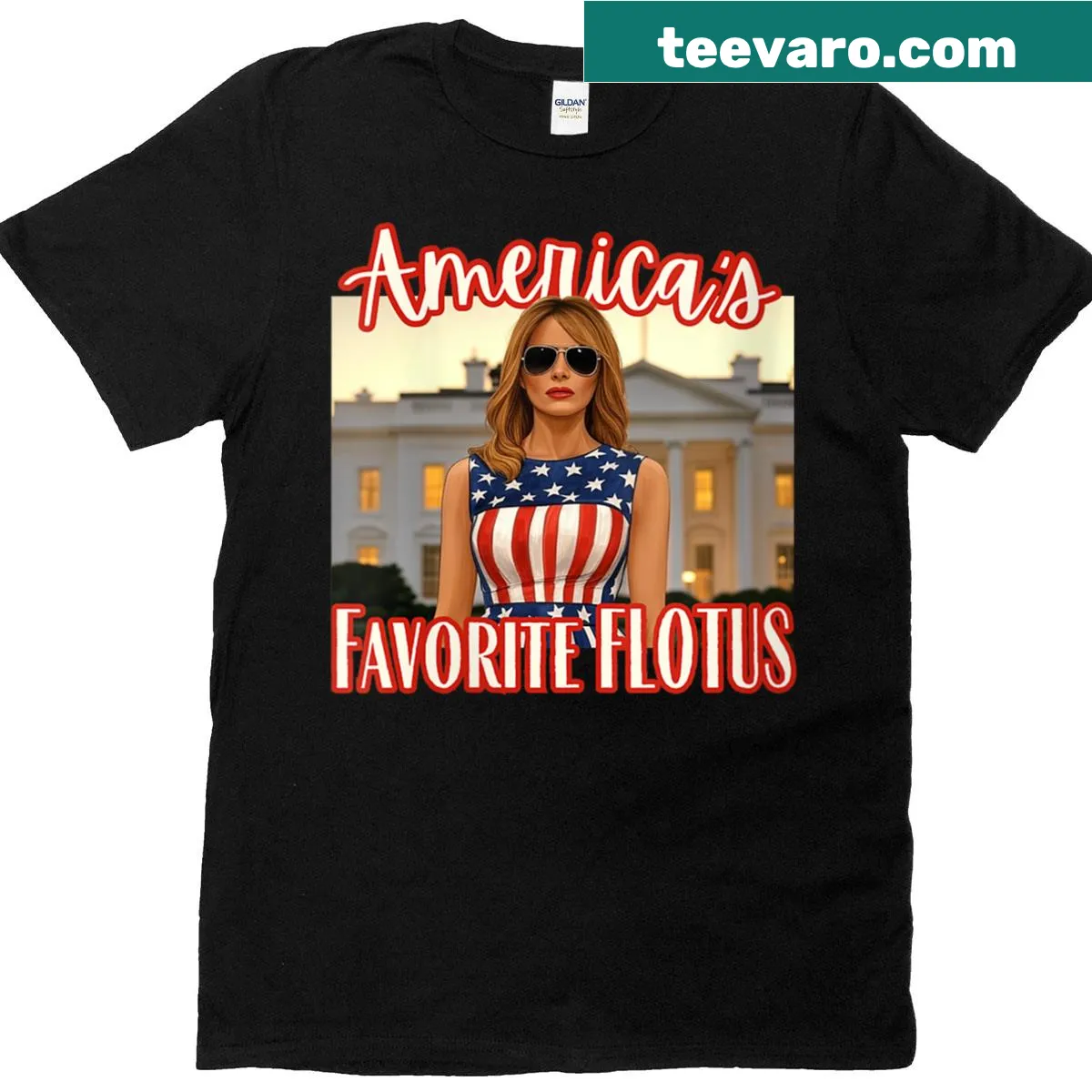 Playful shirt with 'America's Favorite Flotus Be Best' text. — on a men's t-shirt