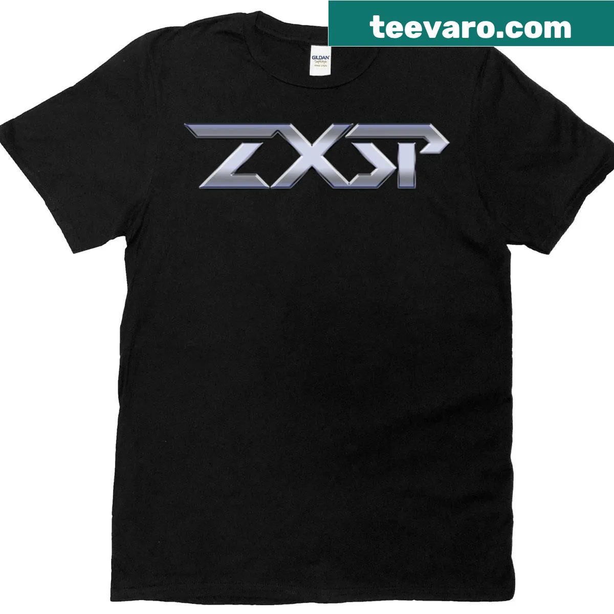 Edgy oversized t-shirt featuring Zxsp metal logo — on a men's t-shirt