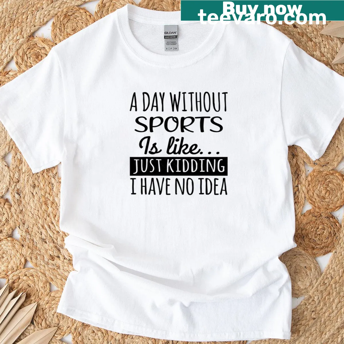 Humorous sports-themed T-shirt with clever text — on a men's t-shirt
