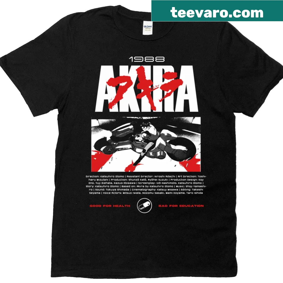 Illustration inspired by Akira anime film on T-shirt — on a men's t-shirt