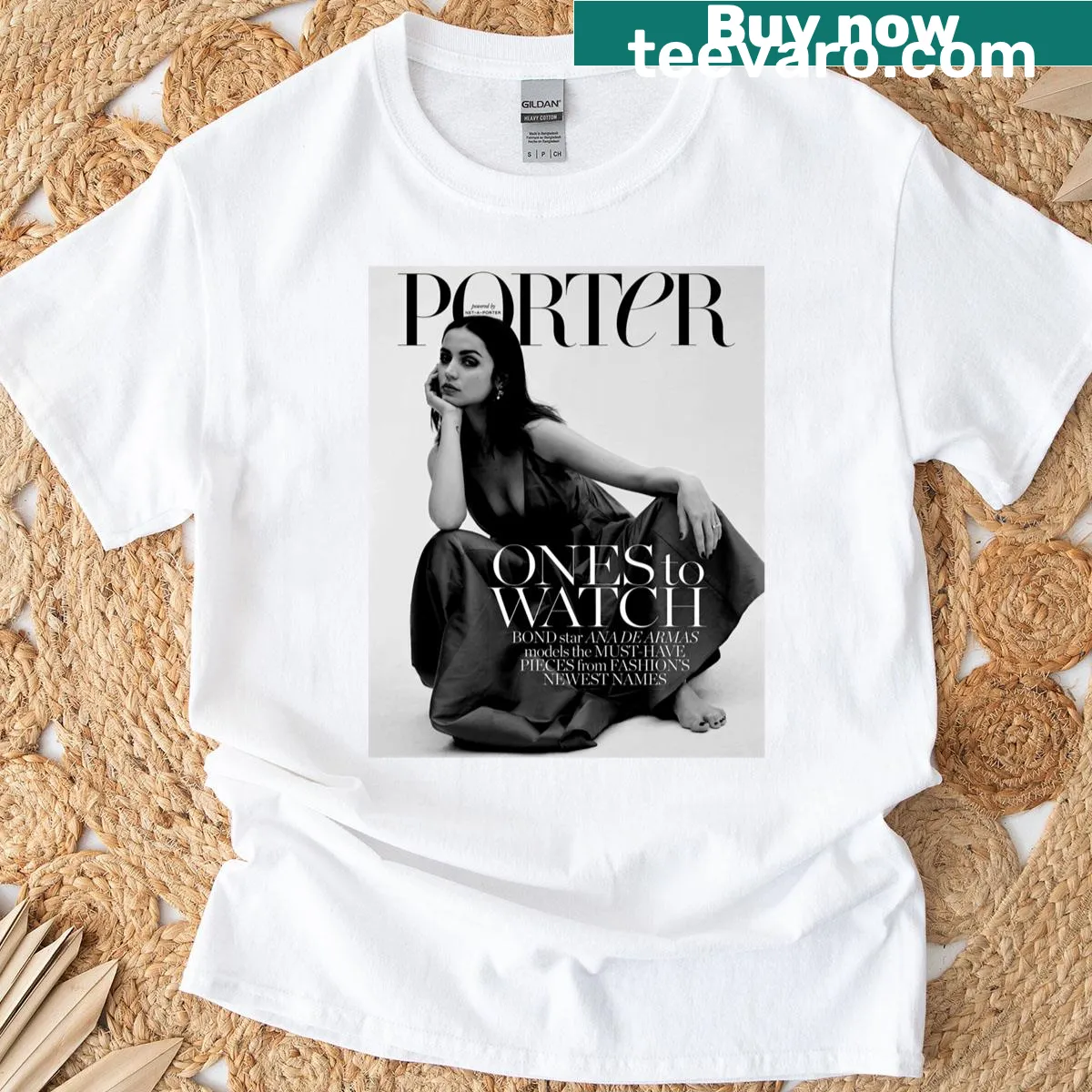 T-shirt featuring a design influenced by Ana De Armas. — on a men's t-shirt