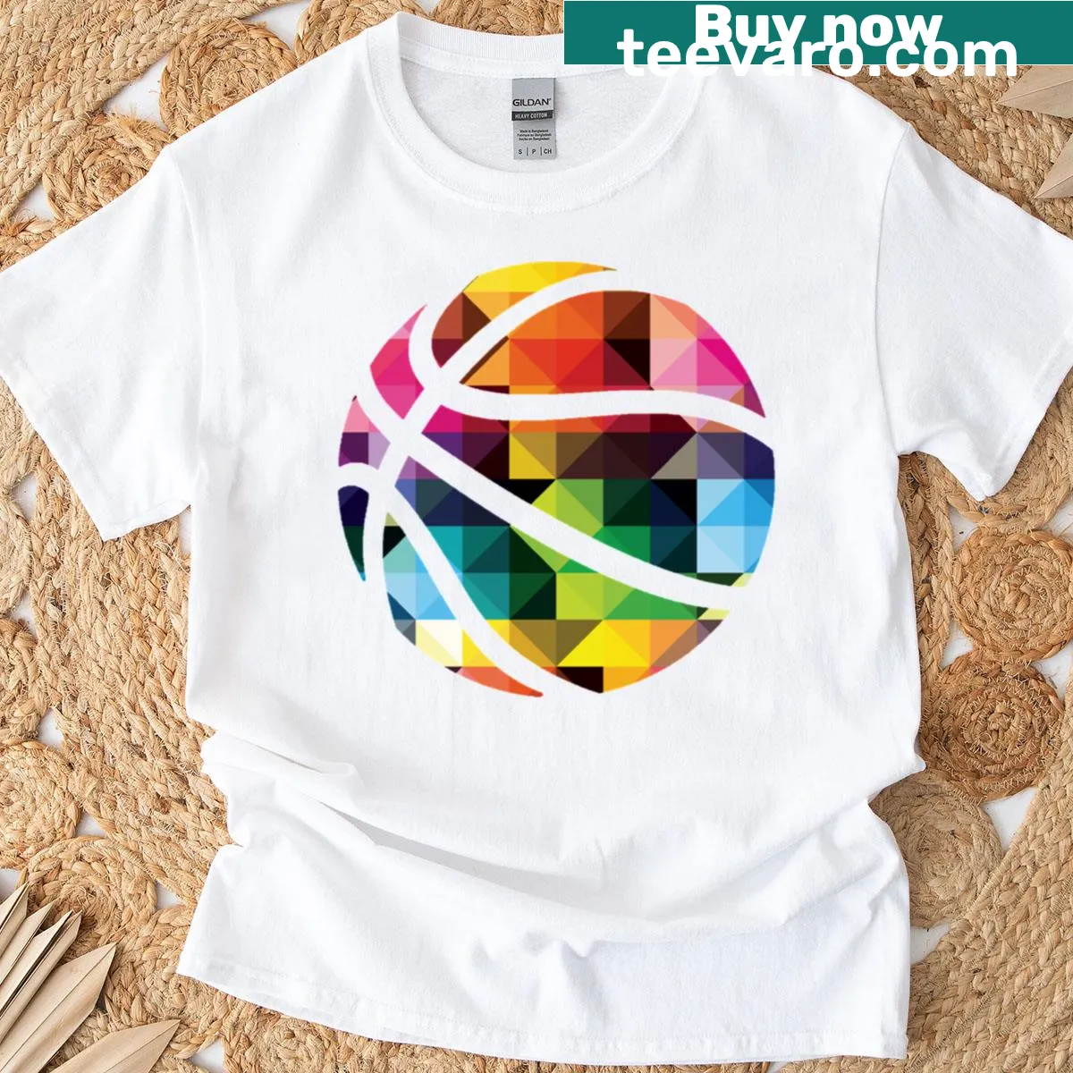 Bold basketball-themed t-shirt with striking graphic — on a men's t-shirt