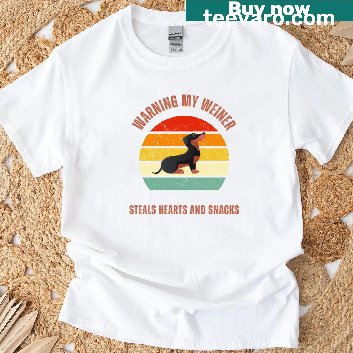 Funny Dachshund t-shirt with a playful slogan celebrating wiener dogs — on a men's t-shirt