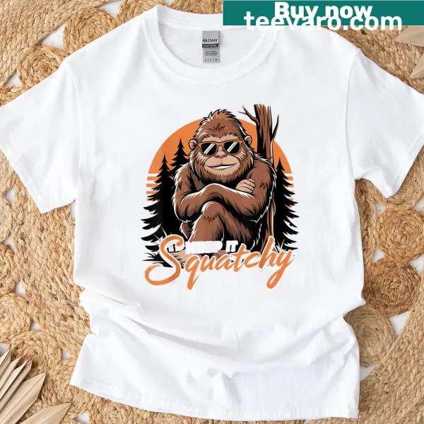 Illustration of Sasquatch on a playful T-shirt design