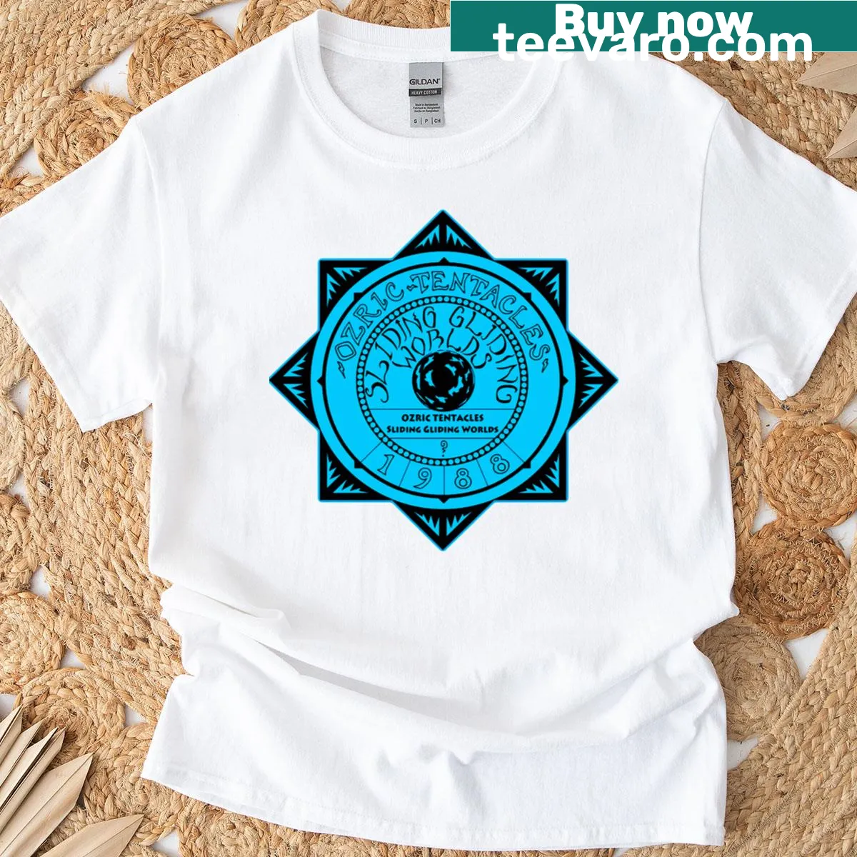 Ozric Tentacles music-themed T-shirt — on a men's t-shirt